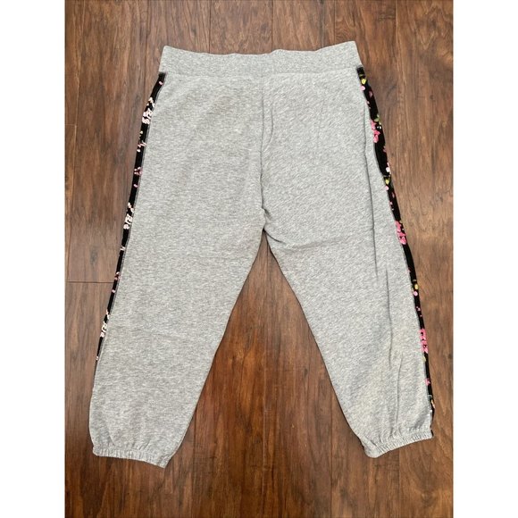 VS Full Zip Hoodie And Capri Sweat Pants SIZE Small Charcoal & Light Gray Floral - Picture 8 of 11